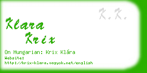 klara krix business card